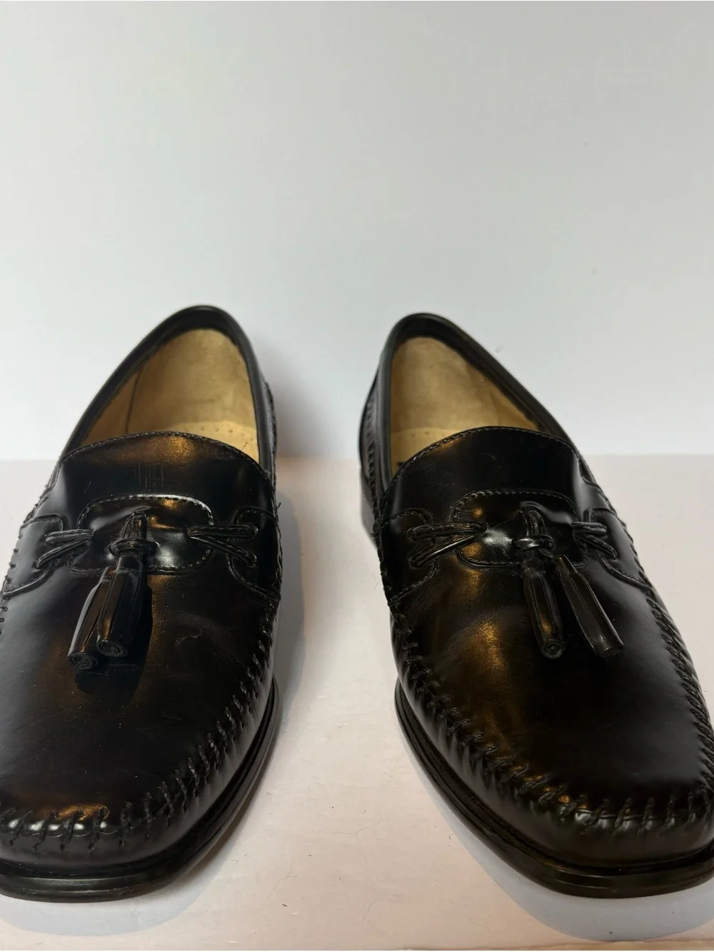 Nunn Bush Classic Black Leather Tassel Loafers for Men Size 7M